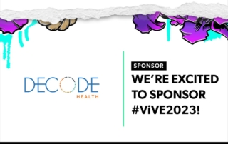 Decode Health's Vive 2023 sponsorship flyer